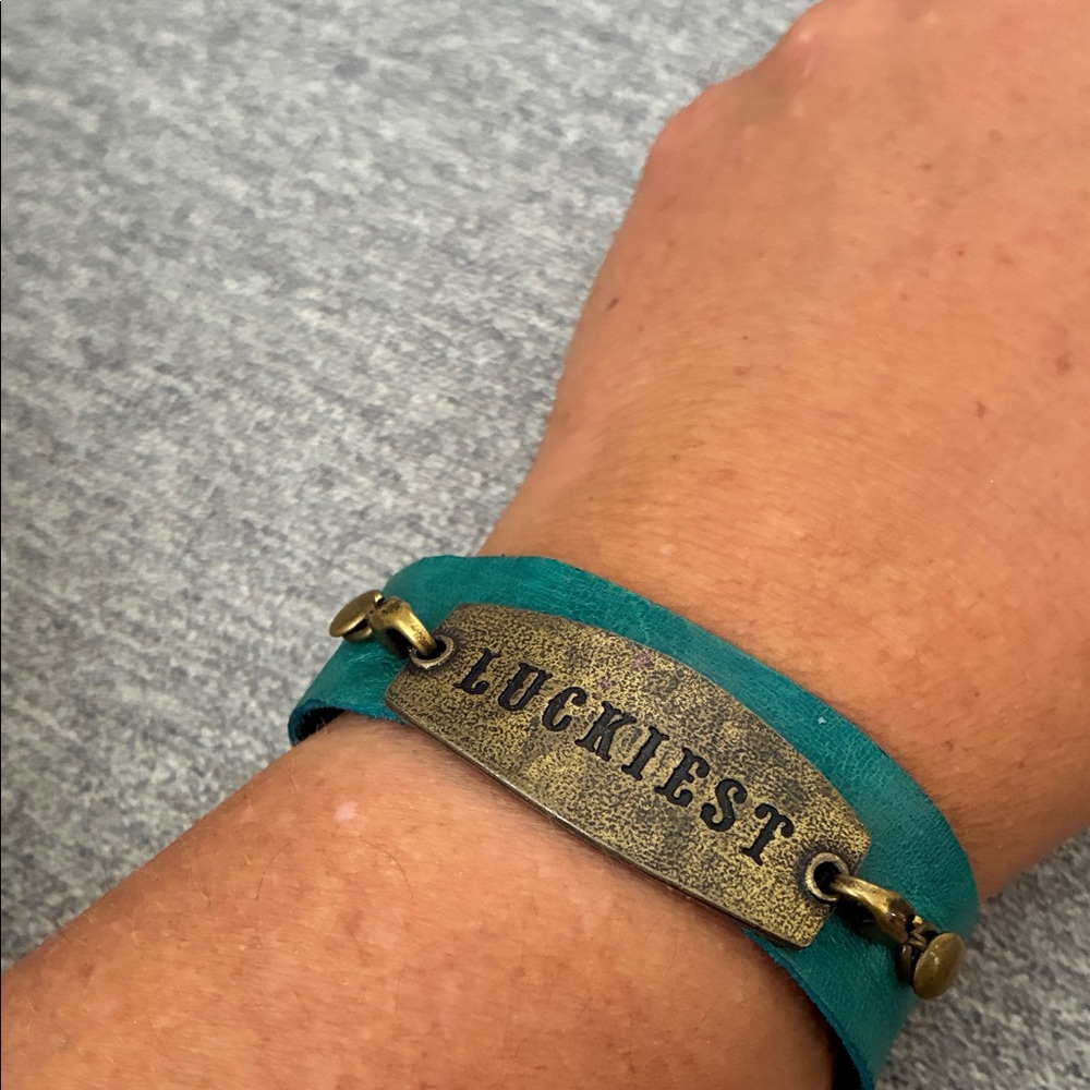Interchangeable Teal Leather Bracelet
